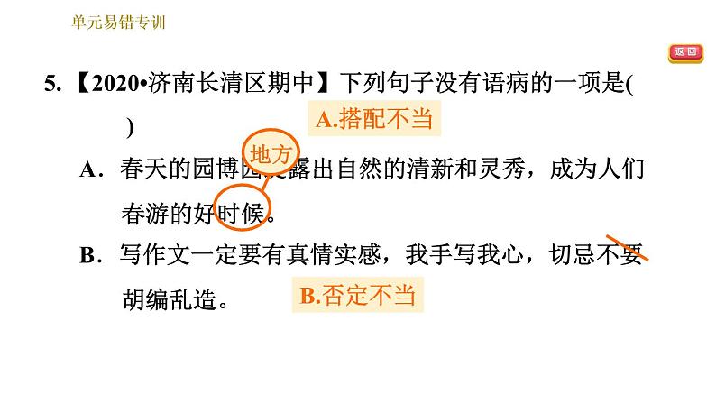 部编版七年级上册语文习题课件 第2单元 单元易错专训第7页