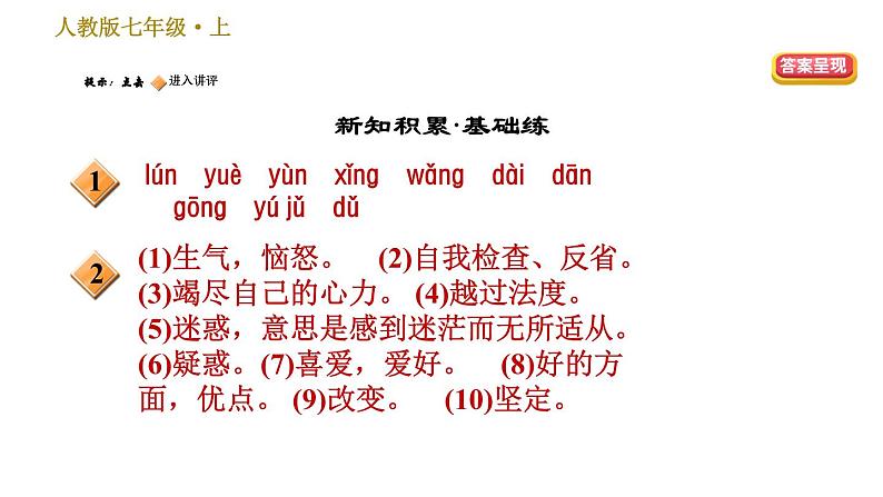 部编版七年级上册语文习题课件 第3单元 11 《论语》十二章第2页