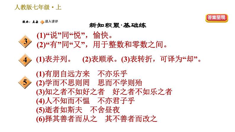 部编版七年级上册语文习题课件 第3单元 11 《论语》十二章第3页