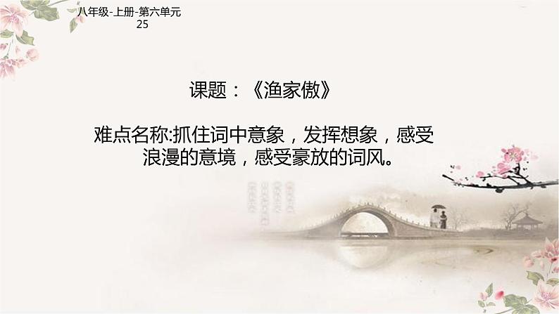 人教部编版八年级语文上册《渔家傲》教学课件01