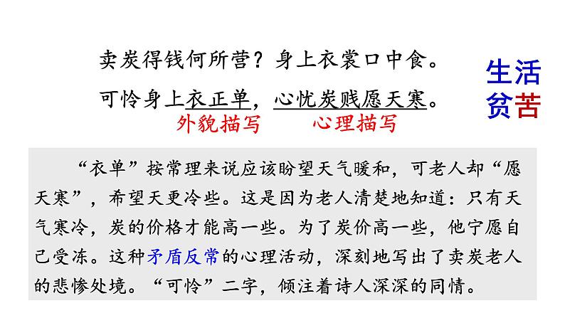 人教版八年级下册语文第六单元唐诗《卖炭翁》 课件08