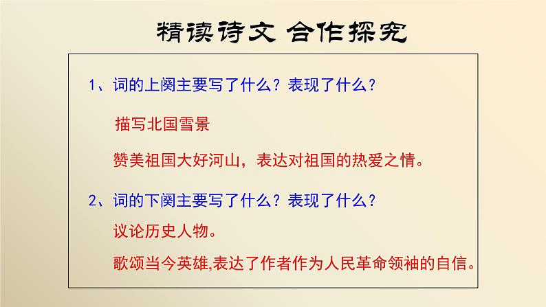 人教部编版九年级语文上册《沁园春 雪》教学课件08