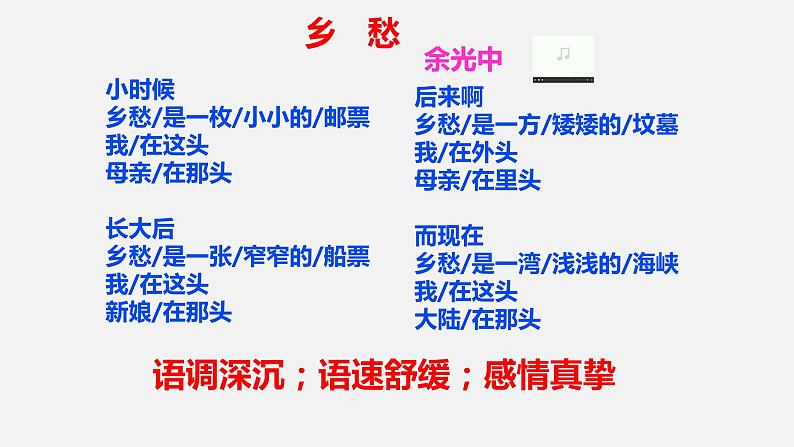 人教部编版九年级语文上册《乡愁》教研组教学课件第4页