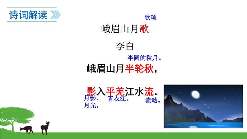 部编版七年级语文上册《峨眉山月歌》课外古诗词诵读PPT课件 (4)08