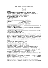 2021年安徽省中考语文真题（无答案）