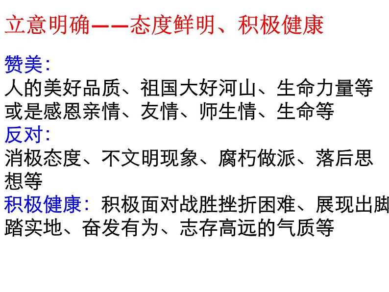 中考作文复习之立意 课件06