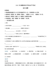 安徽省2021年中考语文真题（解析版）