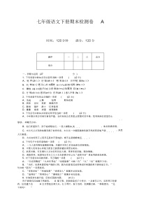 七年级语文下册期末测试卷及答案(新部编版)