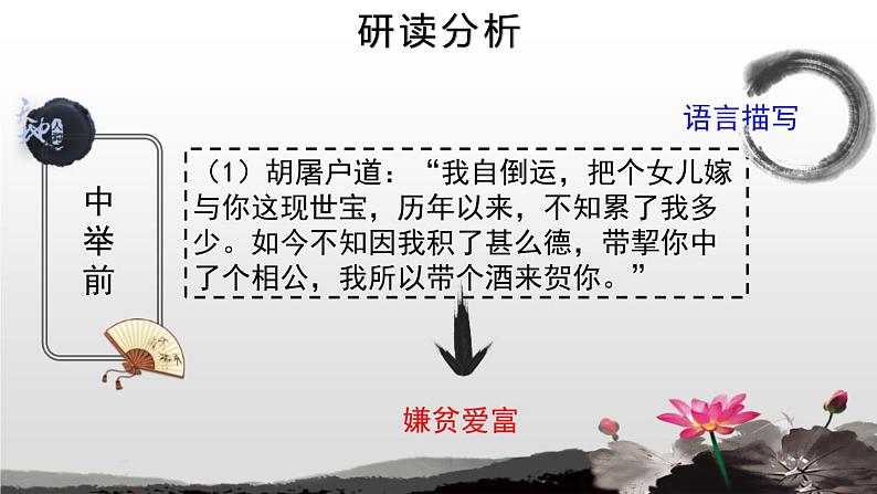 部编版九年级语文上册《范进中举》PPT教学课件(第3课时)04