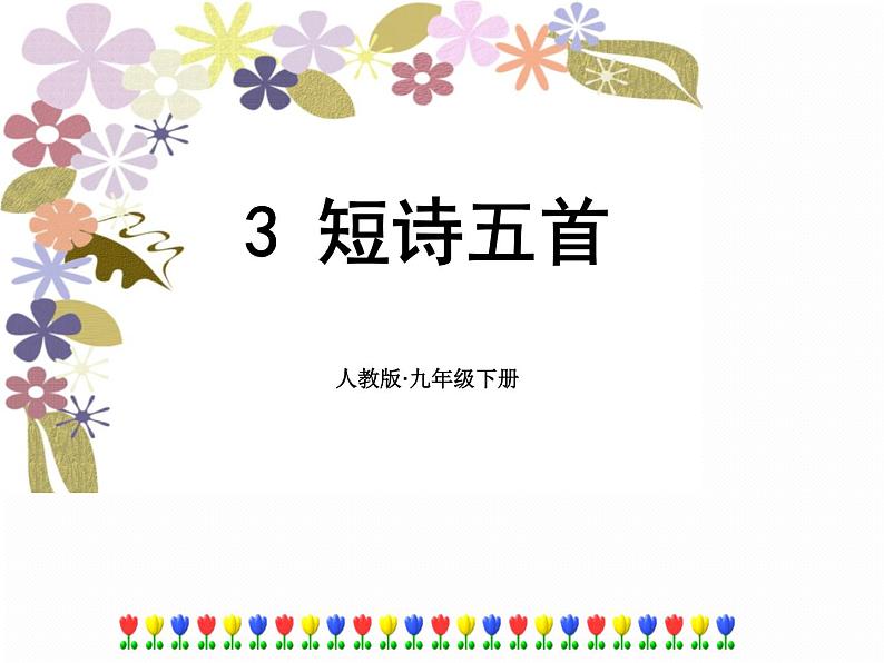 人教部编版语文九年级下册第1单元 3《短诗五首》课件ppt (1)01