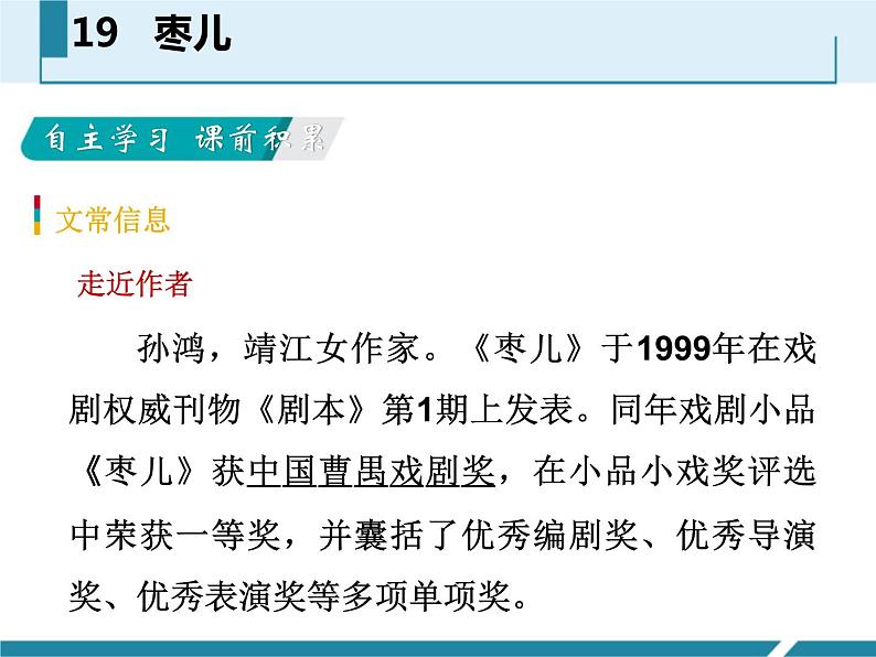 部编版九年级语文下册《枣儿》PPT优秀课件 (3)第2页