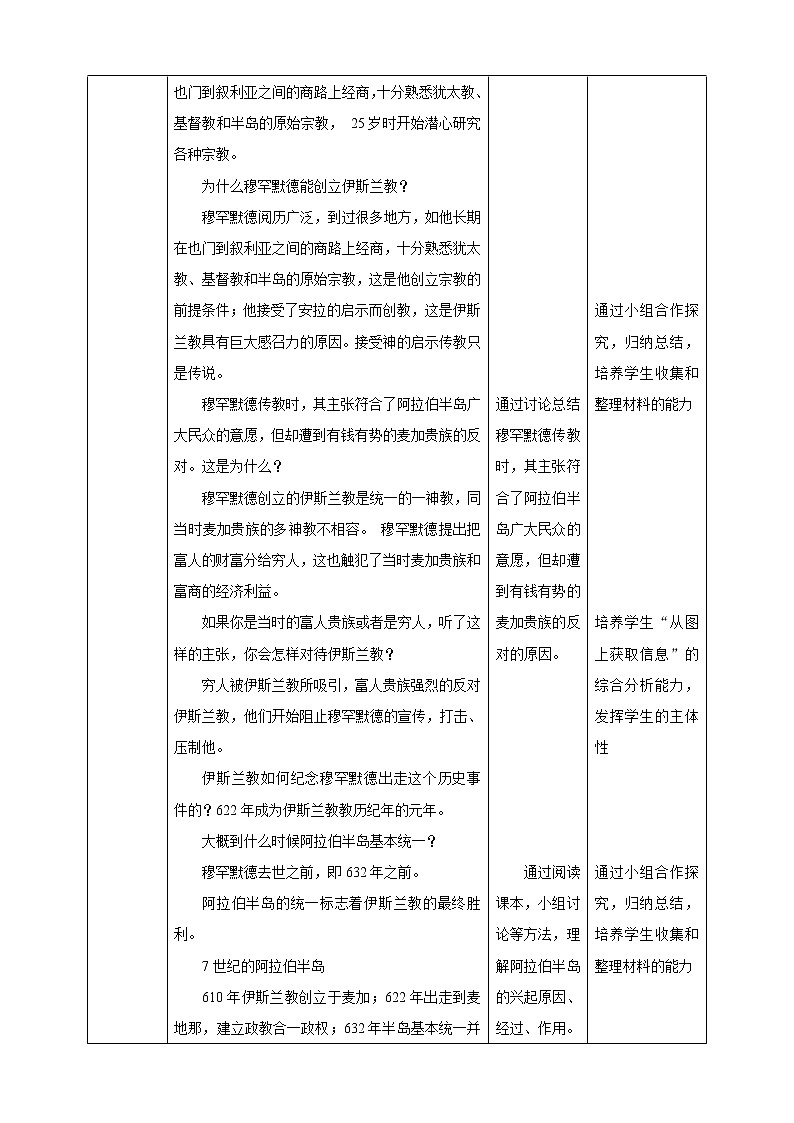 《阿拉伯帝国》教案第2页