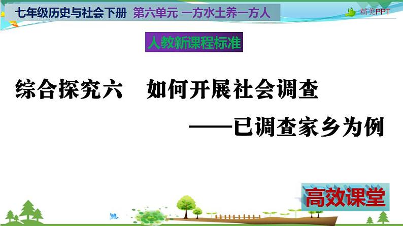 (人教版) 七年级 历史与社会 下册同步教学精品课件 综合探究六 如何开展社会调查——已调查家乡为例第2页