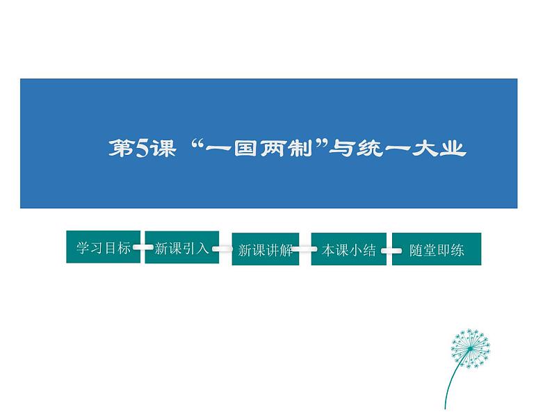 2021-2022学年度人教版九年级历史与社会上册课件 6.5 一国两制与统一大业01