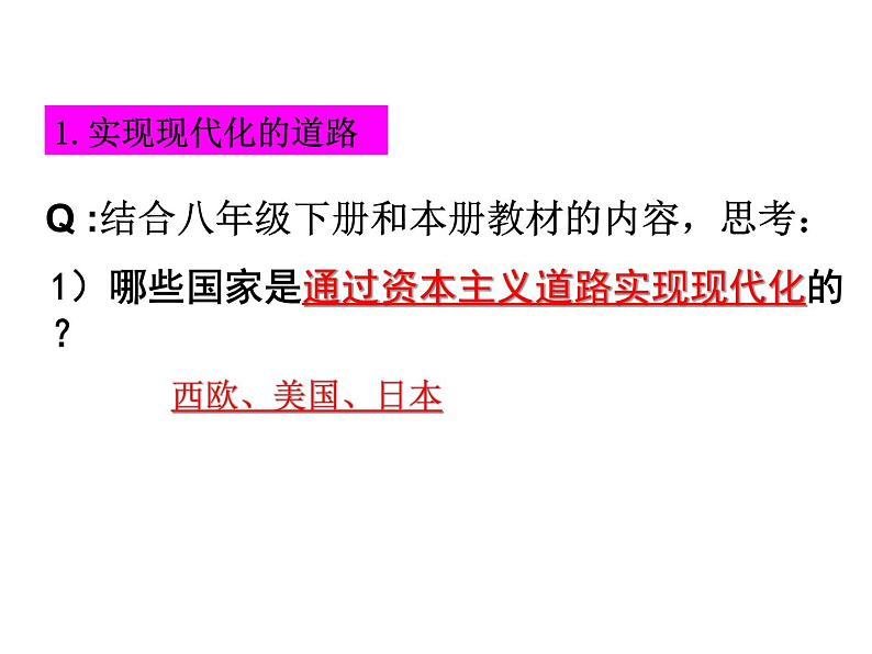 2021-2022学年度人教版九年级历史与社会上册课件 综合探究2-历史地认识多样的发展道路楼02