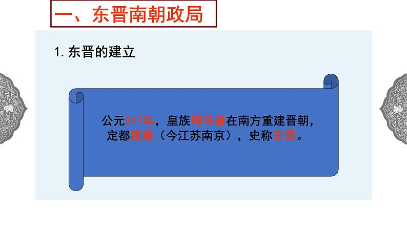 4.1.2 政权分立与民族交融：东晋南朝政局与江南地区的开发 课件 初中历史与社会人教版八年级上册（2021年）第4页