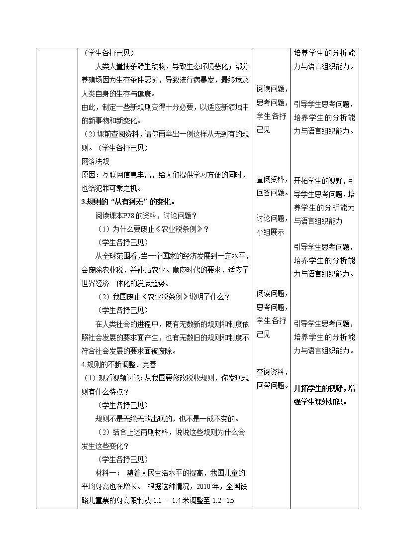 7.1 规则的演变（第二课时） 同步教案 初中历史与社会人教版七年级下册（2022年）第2页