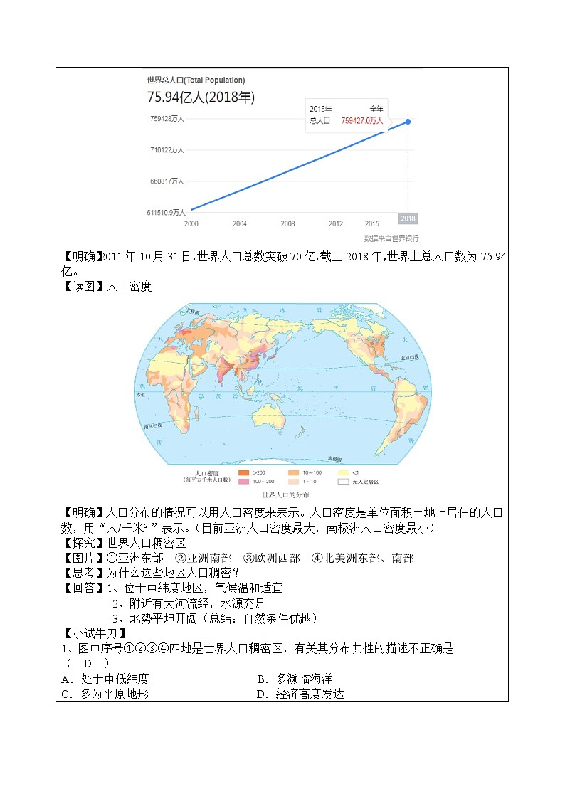七年级历史与社会上册 2.3.1人口与人种  课件+练习（人教版新课标）02