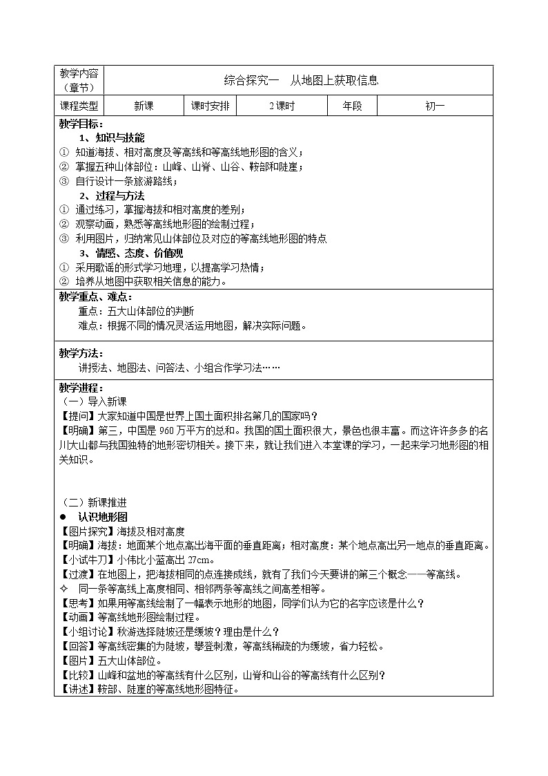 七年级历史与社会上册 综合探究一 从地图上获取信息  课件+练习（人教版新课标）01