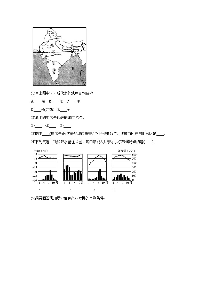 人文地理七上 6.3 IT新城：班加罗尔 同步练习 (含答案)03