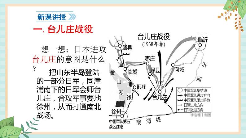 部编版八年级历史与社会八年级上册第六单元中华民族的抗日战争第20课《正面战场的抗战》课件04