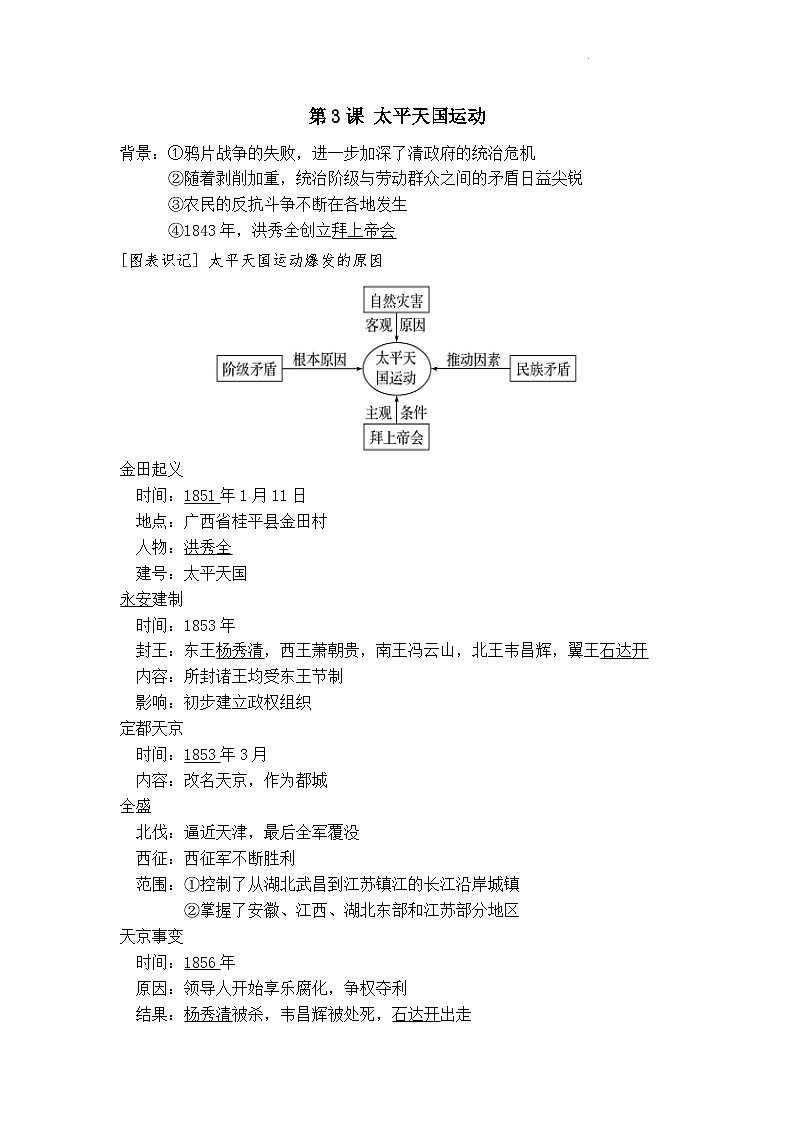 1.3《太平天国运动》练习第1页