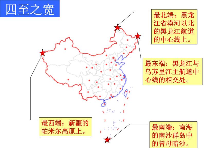 人教版七年级历史与社会第五单元第一课第一课时《国土与人民》 辽阔的疆域 课件08