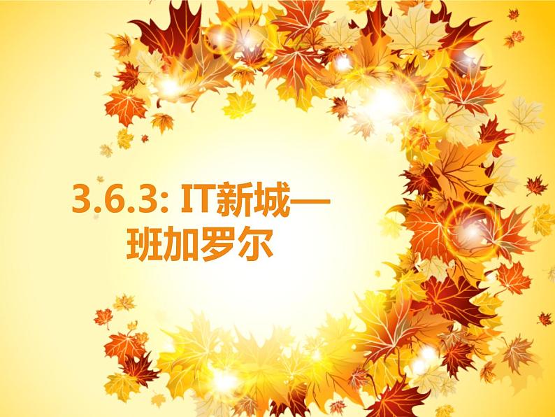 3.6.3 IT新城：班加罗尔 同步课件01