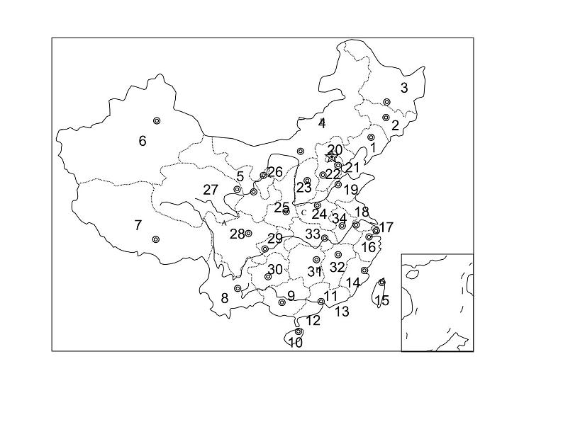 中国空白地图 课件第2页