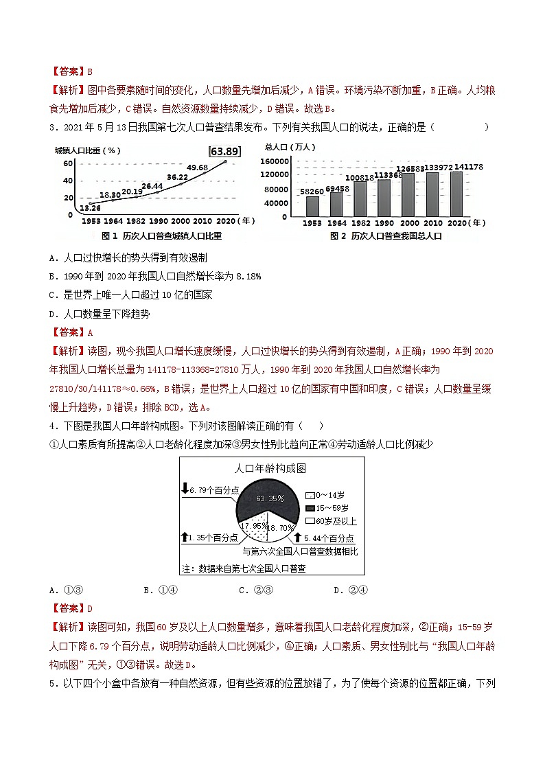 第六单元 共同面对的全球性问题 单元分层作业（基础过关卷+能力提升卷）+单元知识清单02