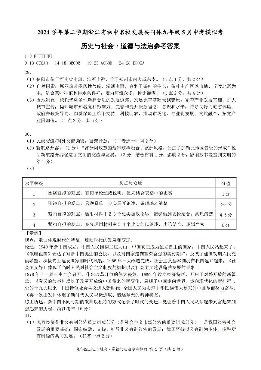 5--2--社会答案-2505名校发展共同体二模第1页