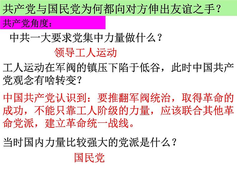 人教版九年级历史与社会上册 2.5.1第一次国共合作与北伐战争（共33张PPT）第5页