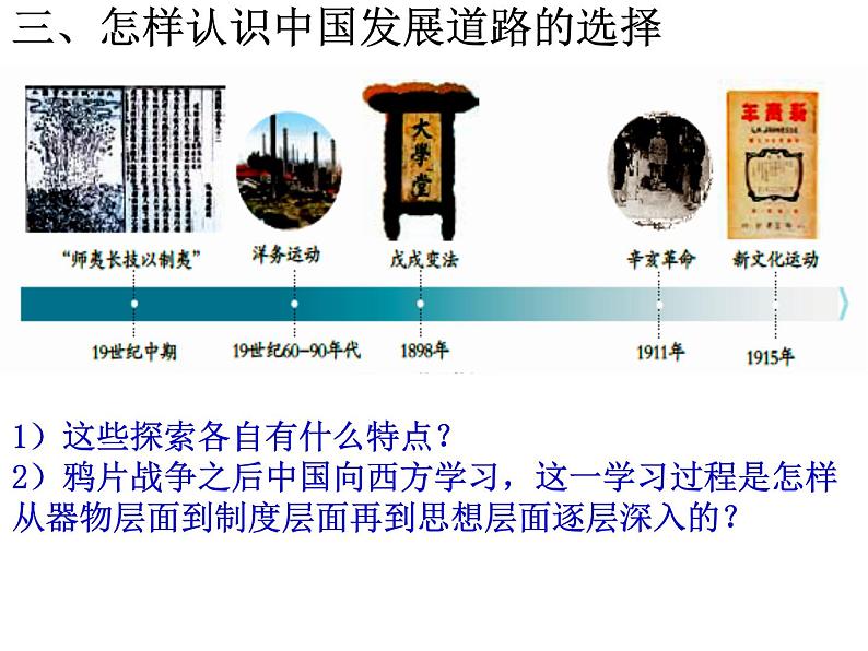 人教版九年级历史与社会上册 第二单元 综合探究二 历史地认识多样的发展道路 课件07