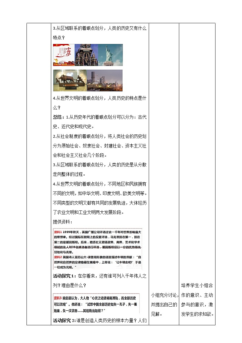 综合探究八  让历史告诉未来 教学设计第2页