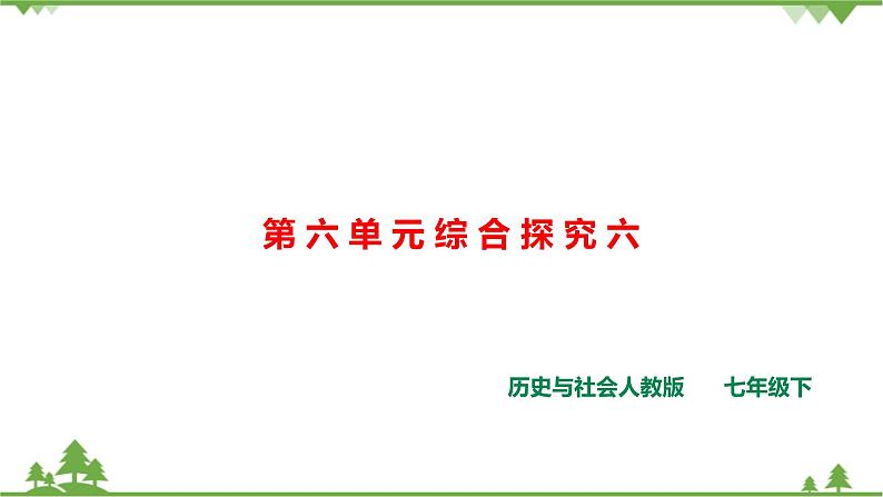 第六单元综合探究六如何开展社会调查 教学课件第1页
