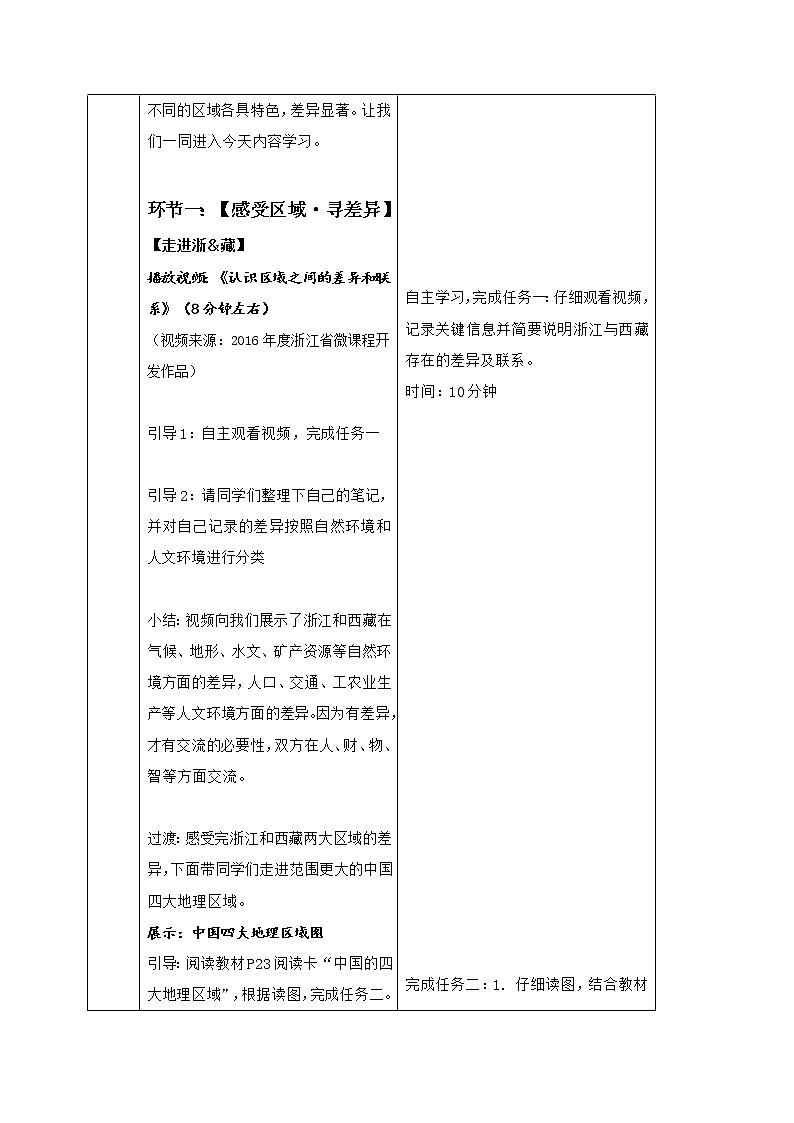 地域差异显著 教学设计-2019-2020学年七年级下学期人教版历史与社会第2页