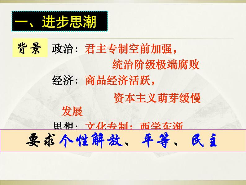 人教版八年级历史与社会下册5.2.2进步思潮与世俗文化（共19张PPT）03