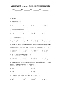 安徽合肥庐阳区2020-2021学年七年级下学期期中数学试卷(word版含答案）