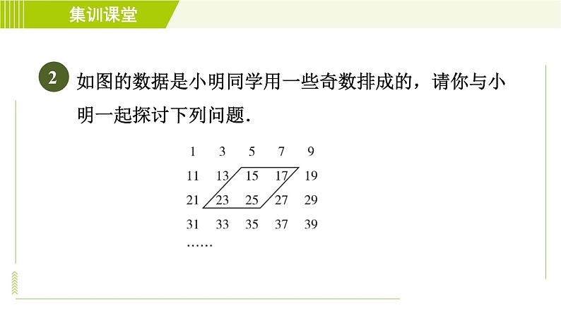 人教版七年级上册数学习题课件 第2章 集训课堂 练素养 字母在表示排列规律中的应用第5页