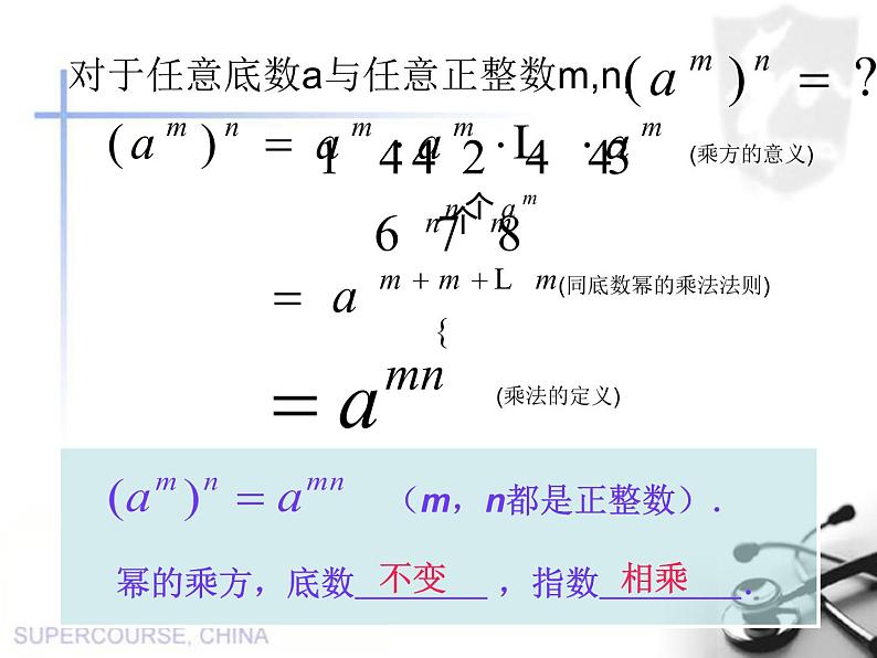 沪教版数学七上课件9.8 幂的乘方课件第6页