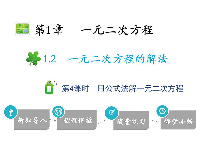 1.2 第4课时 用公式法解一元二次方程-2020秋苏科版九年级数学上册课件(共13张PPT)第1页