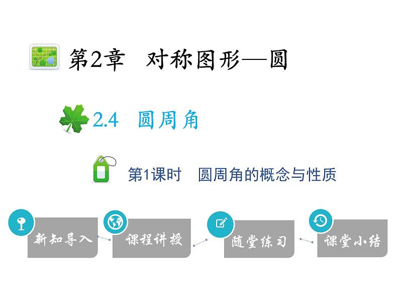 2.4 第1课时 圆周角的概念与性质-2020秋苏科版九年级数学上册课件(共19张PPT)第1页