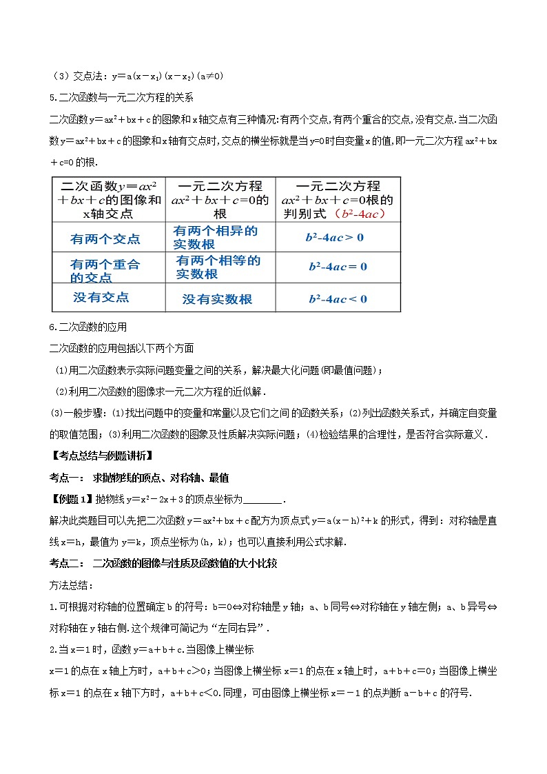 第二十二讲 二次函数单元总结与达标（原卷版） -【暑假辅导班】2021年新九年级数学上册暑假精品课程（人教版）第2页
