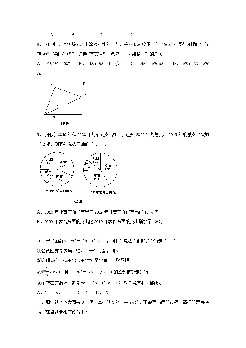 2021年黑龙江省大庆市中考数学真题+答案02