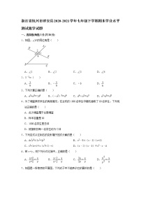 浙江省杭州市淳安县2020-2021学年七年级下学期期末学业水平测试数学试题（word版 含答案）