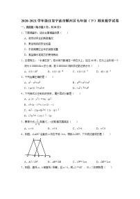 浙江省宁波市鄞州区2020-2021学年七年级下学期期末数学试卷（word版 无答案）