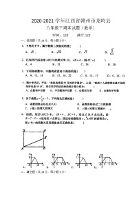 江西省赣州市龙岭县2020-2021学年八年级下学期期末考试数学试题（word版 无答案）