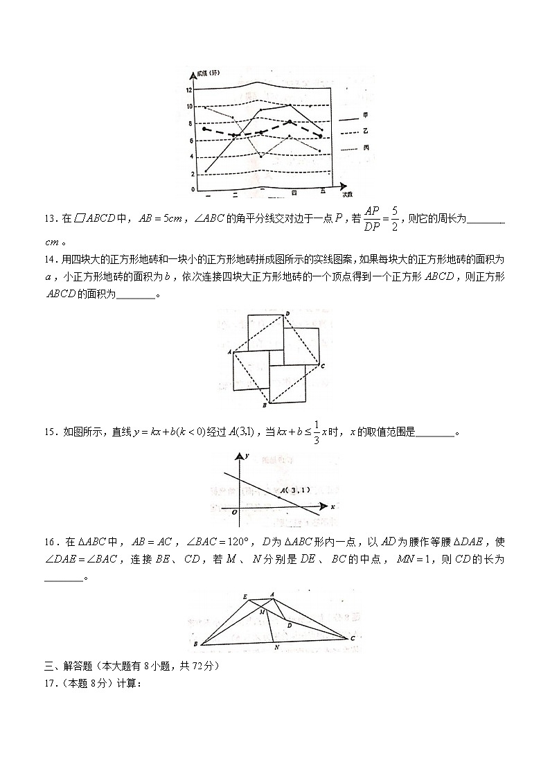 湖北省武汉市江夏区2020-2021年八年级下学期期末数学试题(word版无答案)第3页