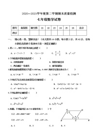 河北省秦皇岛市卢龙县2020-2021学年七年级下学期期末考试数学试题（word版 含答案）