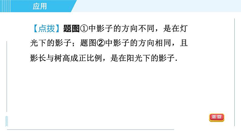 北师版九年级上册数学习题课件 第5章 5.1.2目标二　平行投影、中心投影、正投影的五种常见应用第4页